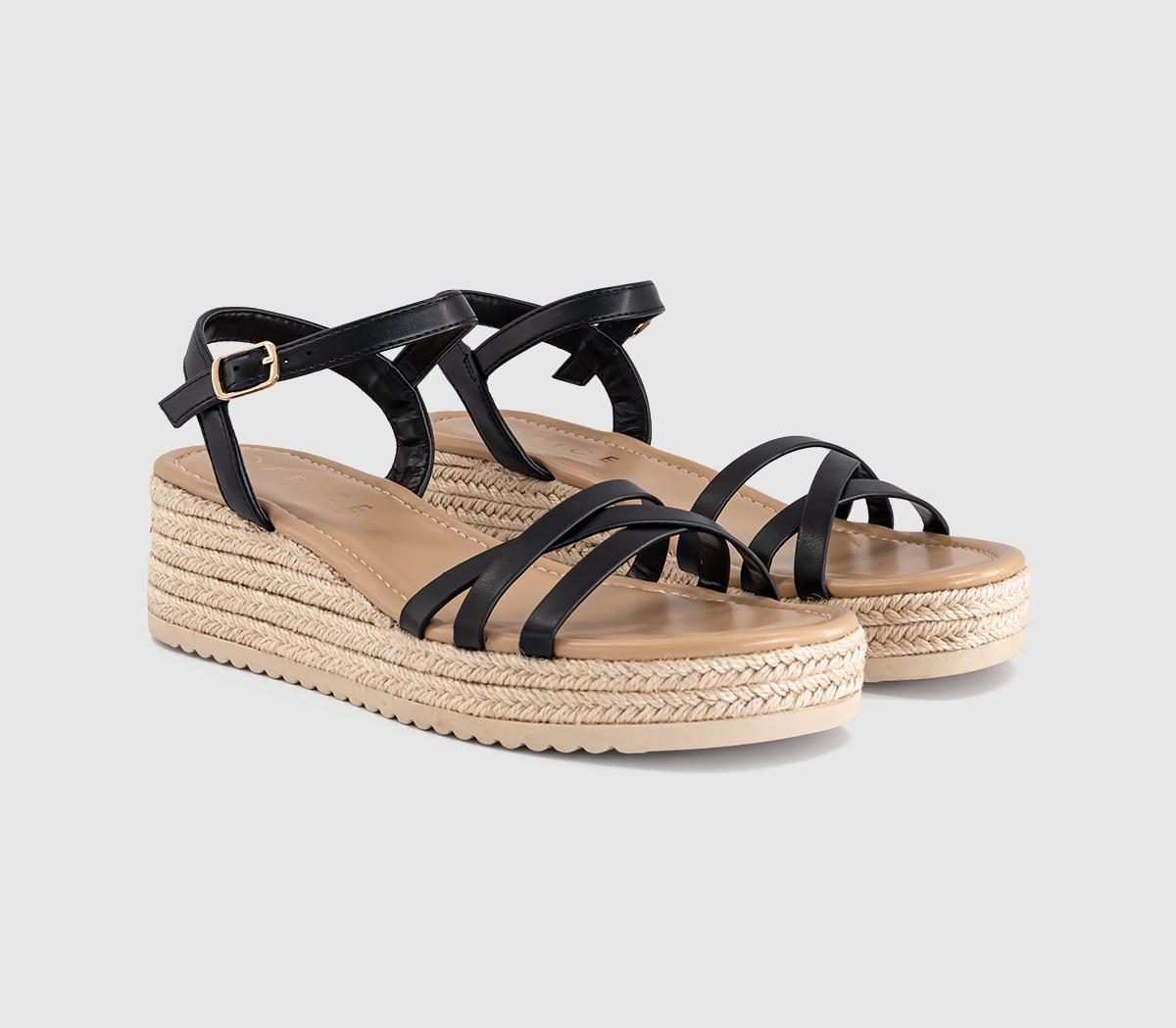 OFFICEMagnolia Strappy Espadrille WedgesBlack