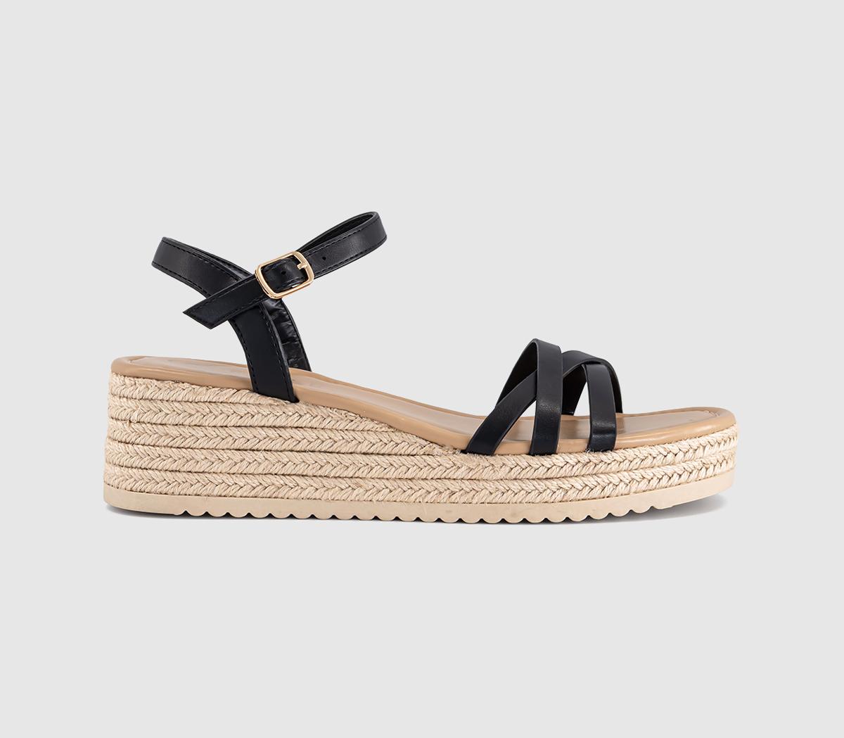 OFFICEMagnolia Strappy Espadrille WedgesBlack