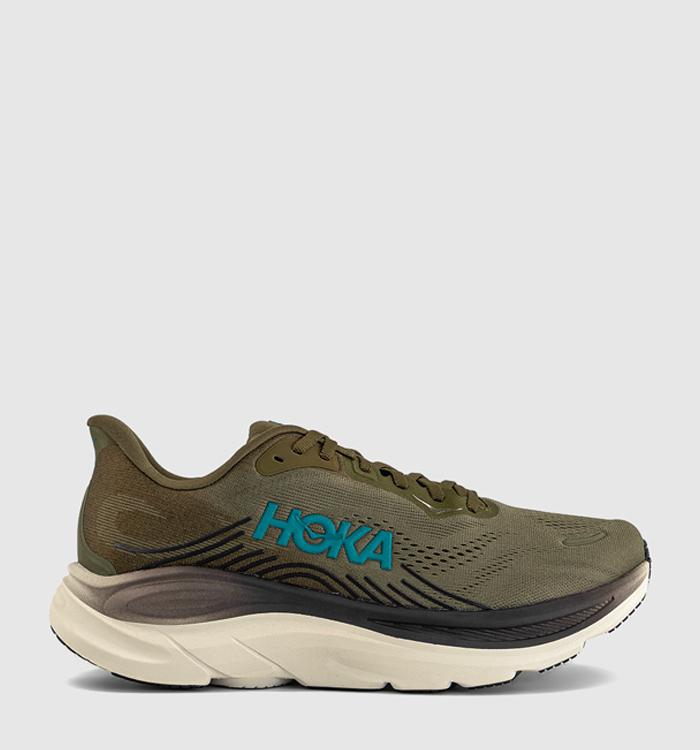 HOKA Clifton 11 Trainers Antique Olive River Rock Grey