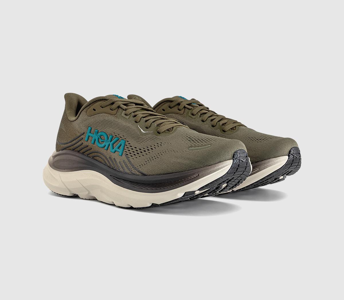 HOKAClifton 11 TrainersAntique Olive River Rock Grey