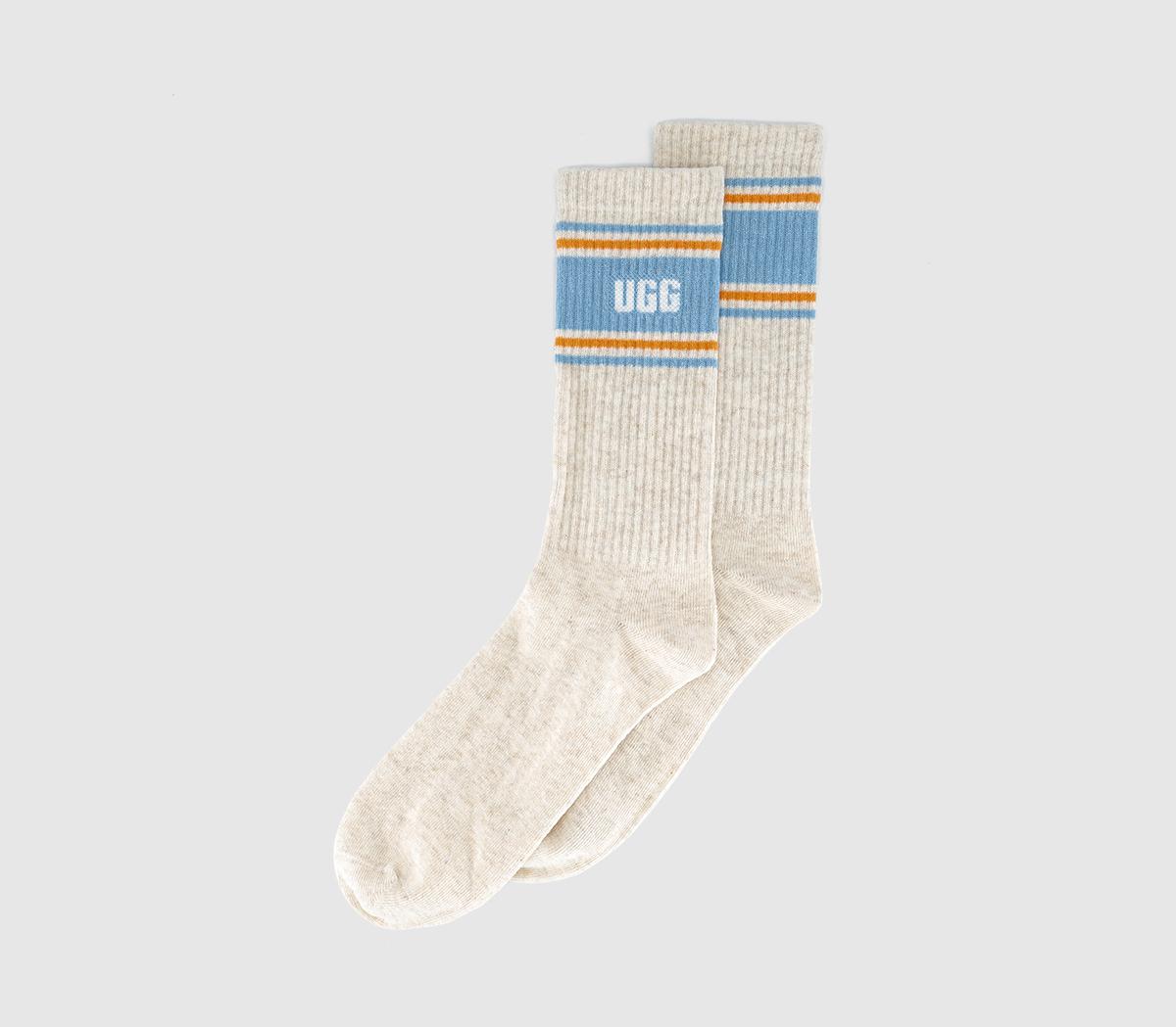 Ugg Jedlyn Varsity Crew Socks Nimbus Heather Clear Sapphire One Size  Natural in   Size One Size, Office Shoes