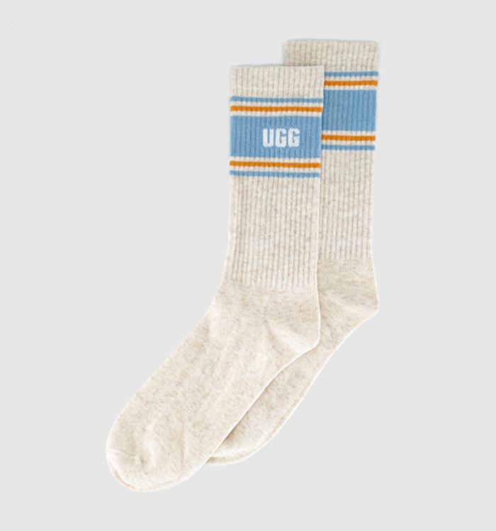 UGG Jedlyn Varsity Crew Socks Nimbus Heather Clear Sapphire