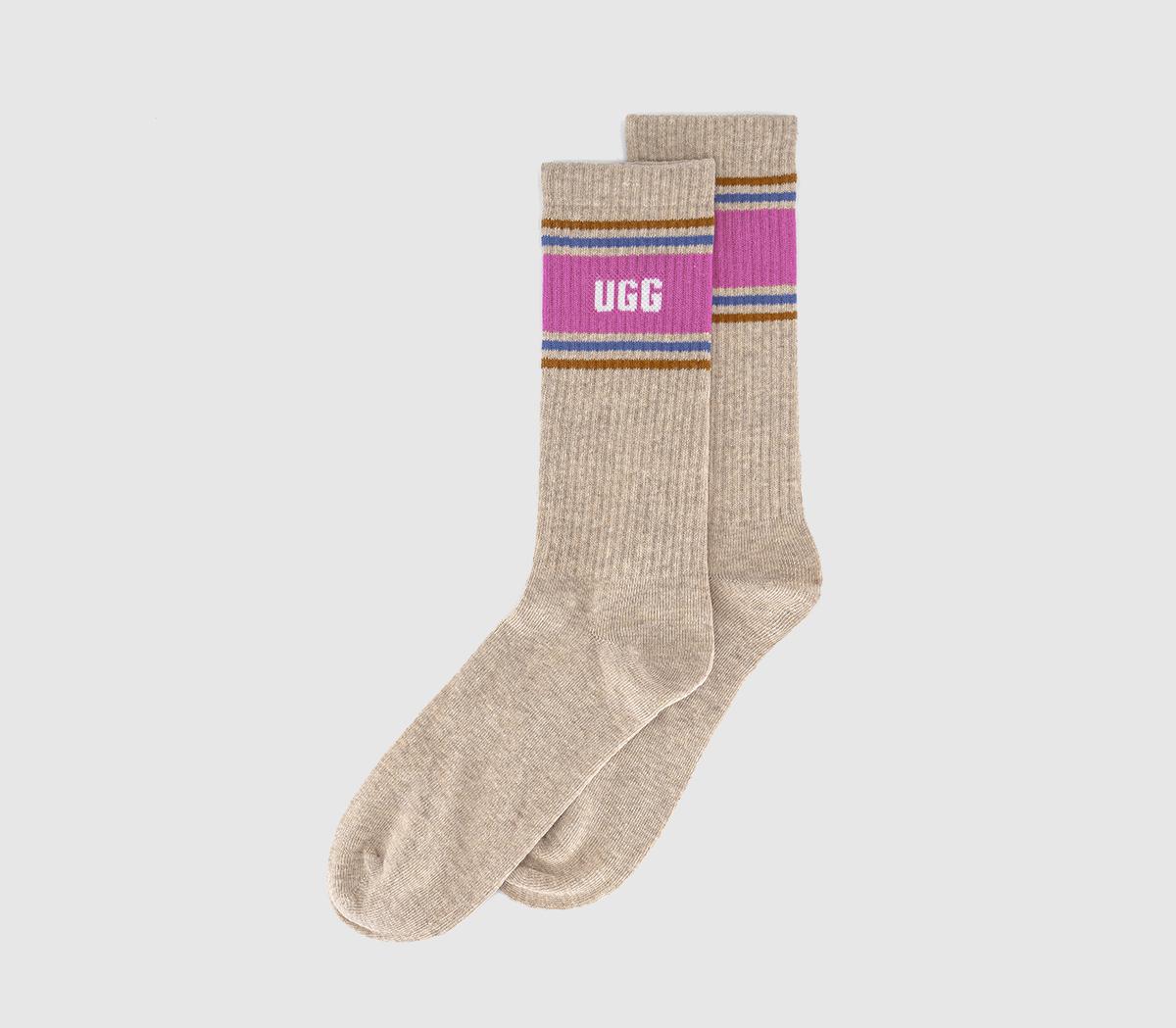 UGGJedlyn Varsity Crew SocksSand Heather Woodviolet