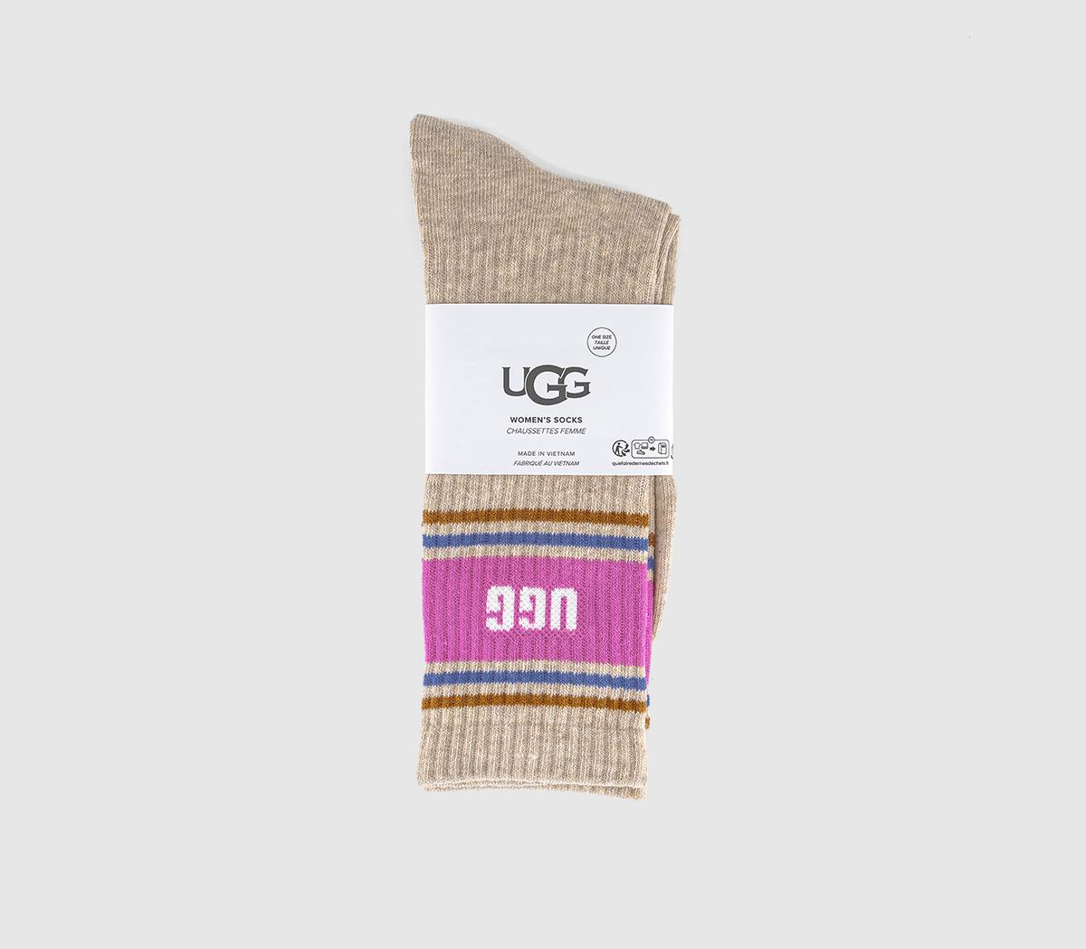 UGGJedlyn Varsity Crew SocksSand Heather Woodviolet