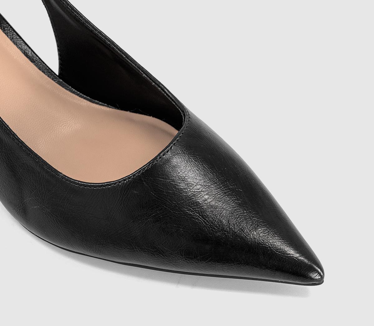 OFFICEMetropolitan Buckle Detail Slingback Kitten HeelsBlack