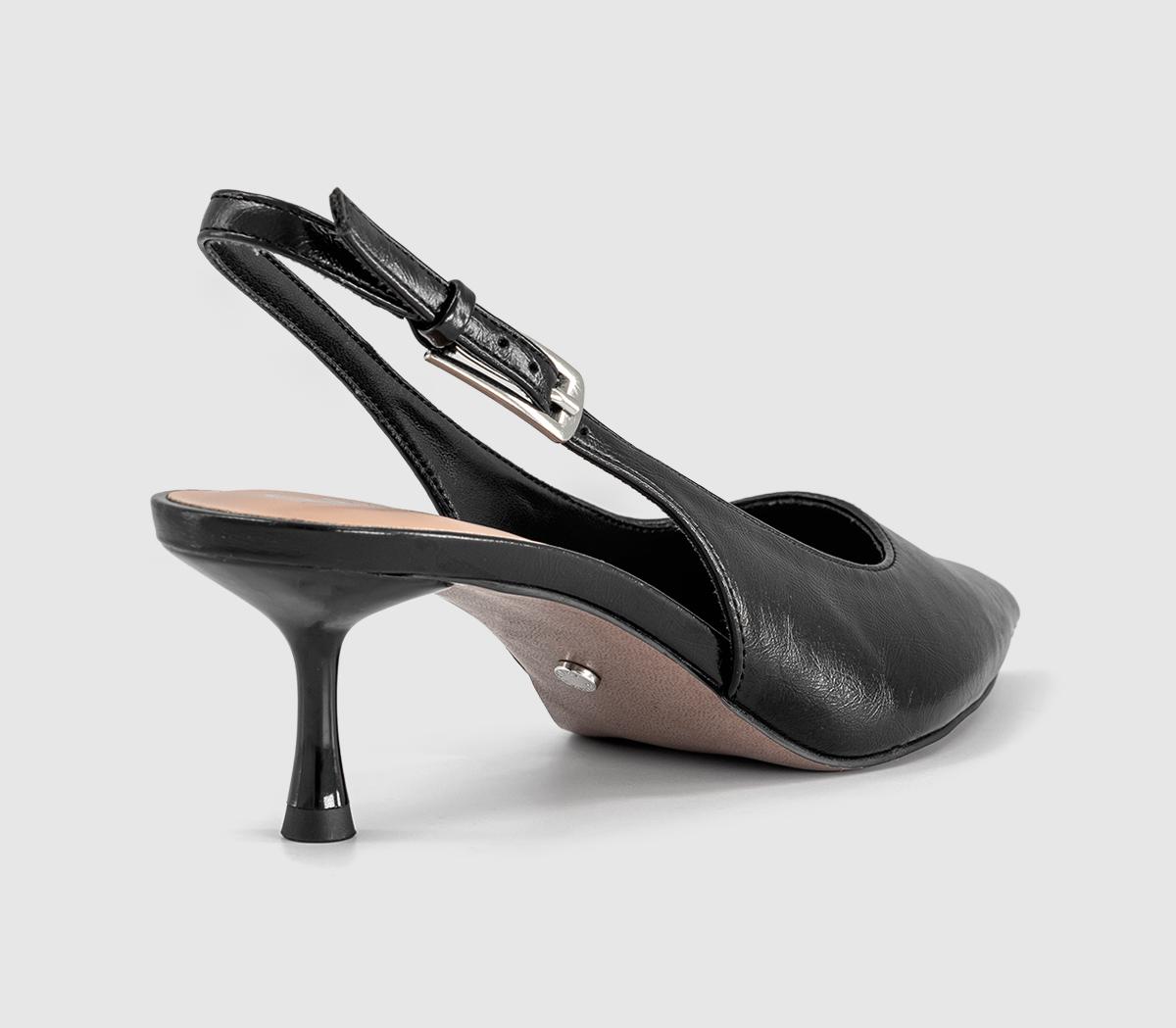 OFFICEMetropolitan Buckle Detail Slingback Kitten HeelsBlack