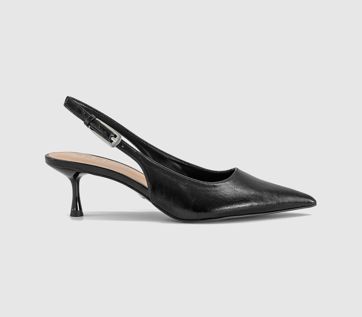 OFFICEMetropolitan Buckle Detail Slingback Kitten HeelsBlack