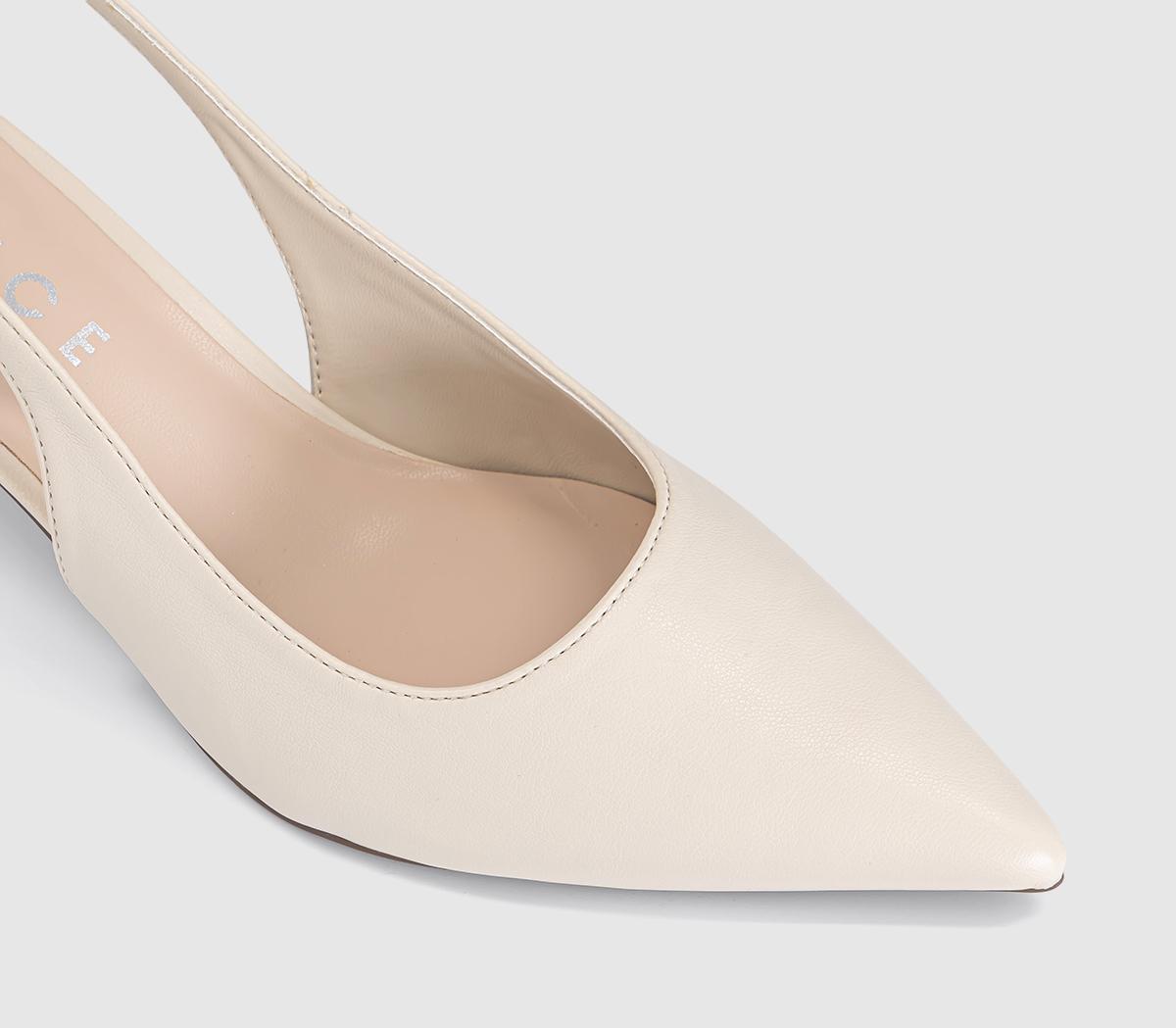 OFFICEMetropolitan Buckle Detail Slingback Kitten HeelsOff White