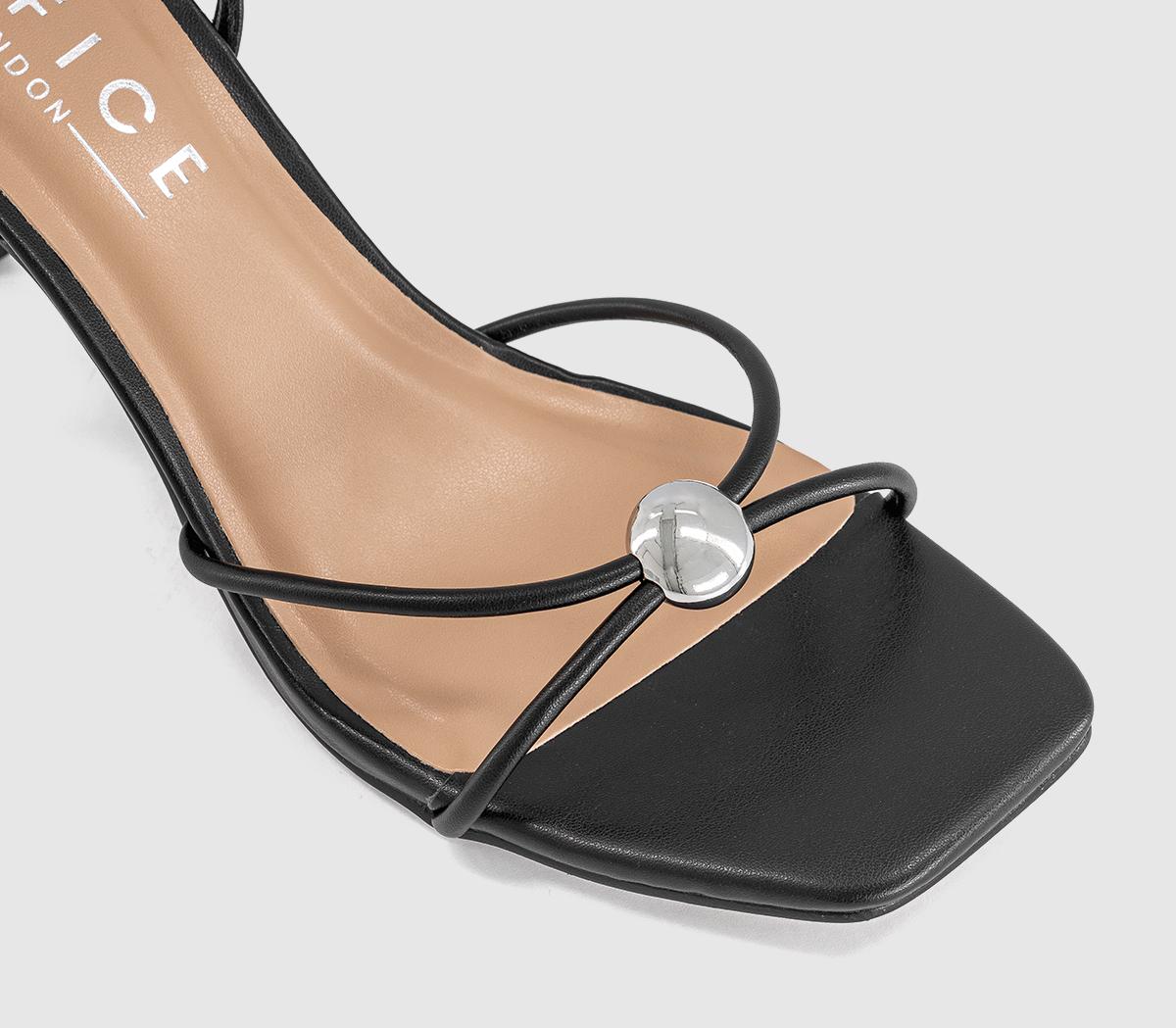 OFFICEHollywood Metal Trim Strappy Heeled SandalsBlack