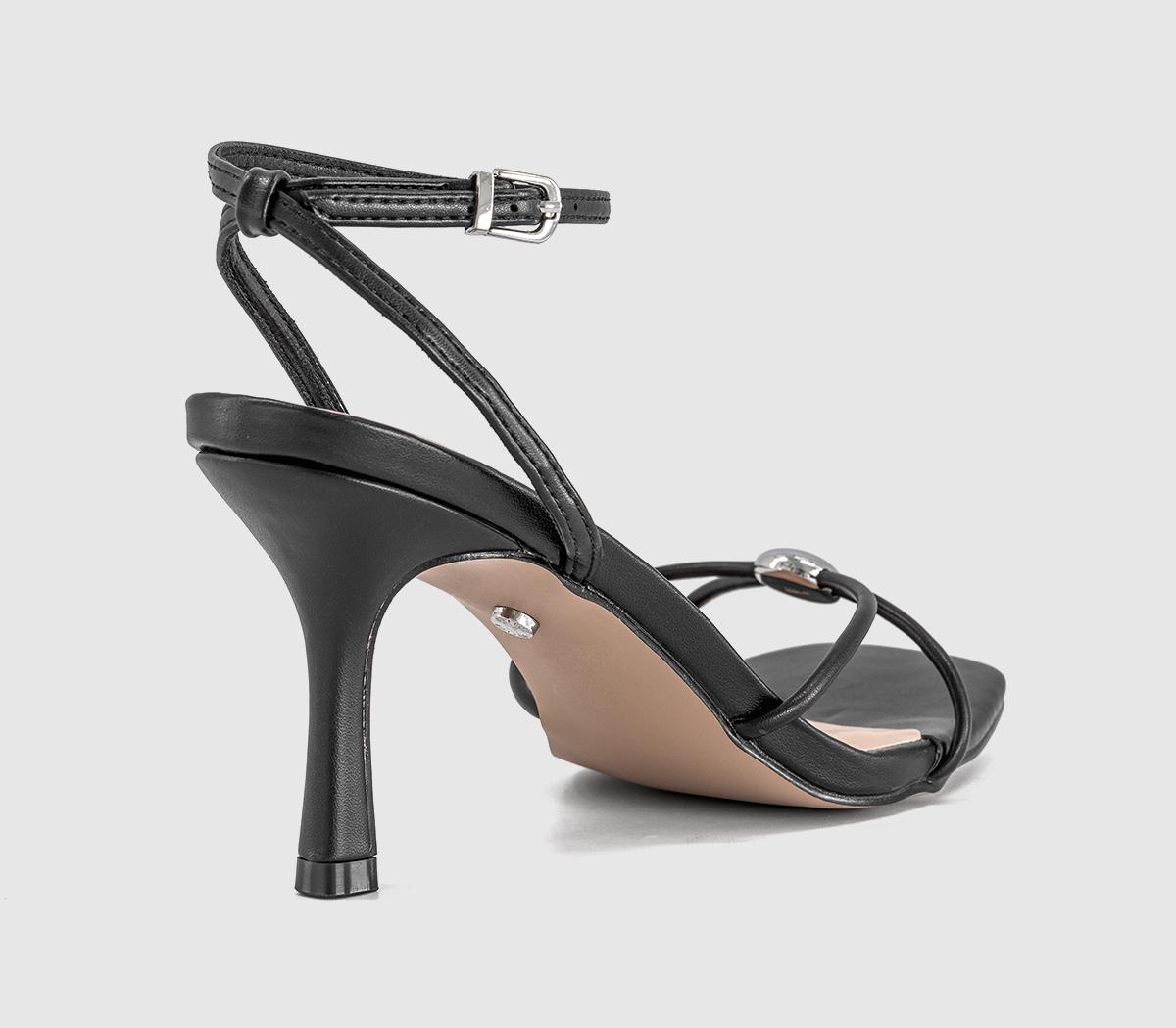 OFFICEHollywood Metal Trim Strappy Heeled SandalsBlack