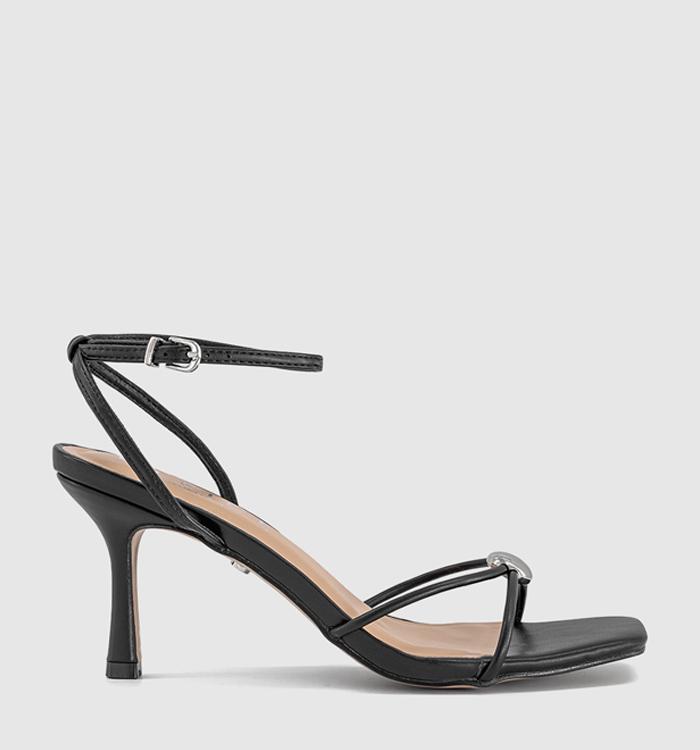 OFFICE Hollywood Metal Trim Strappy Heeled Sandals Black