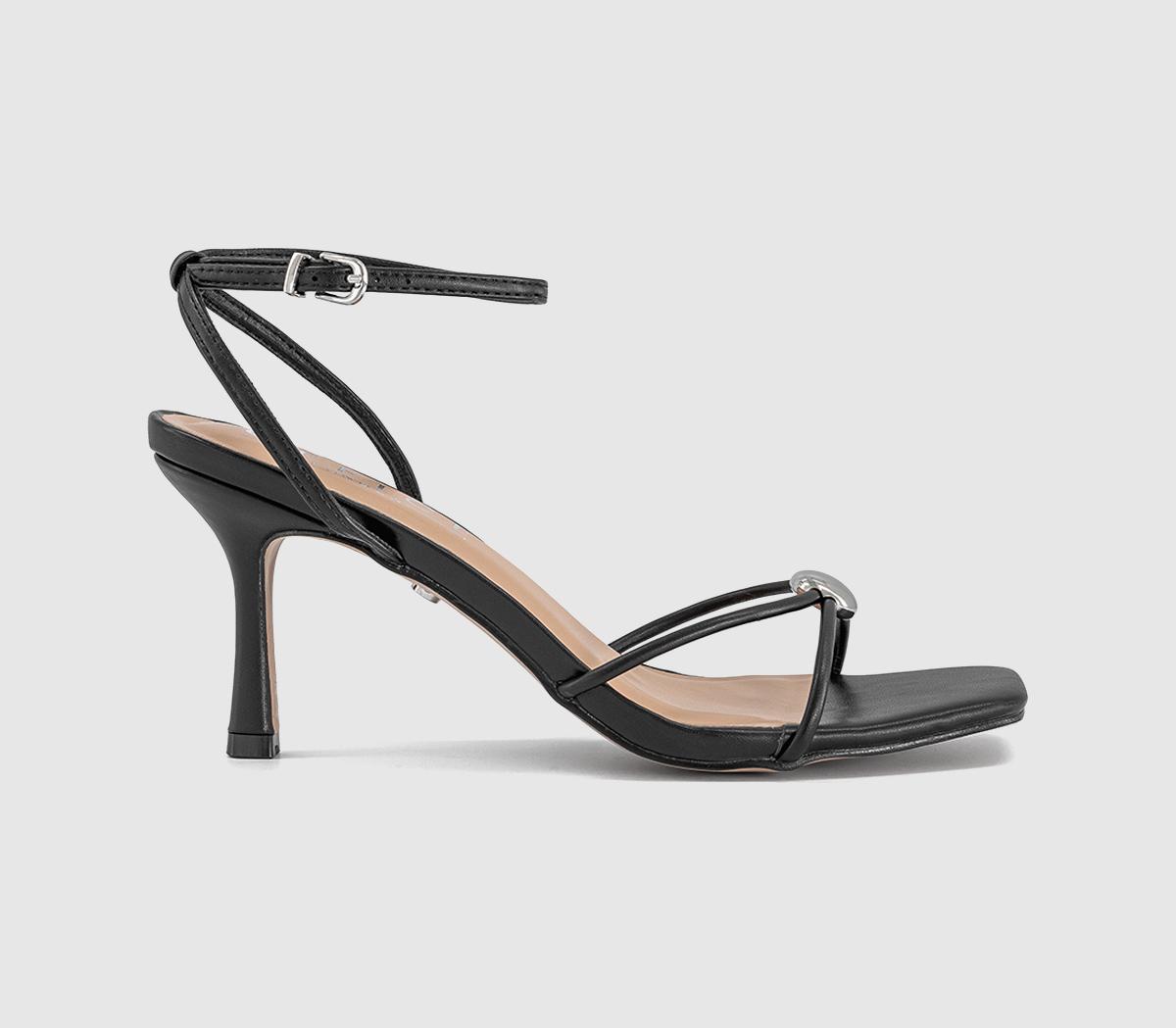 OFFICEHollywood Metal Trim Strappy Heeled SandalsBlack