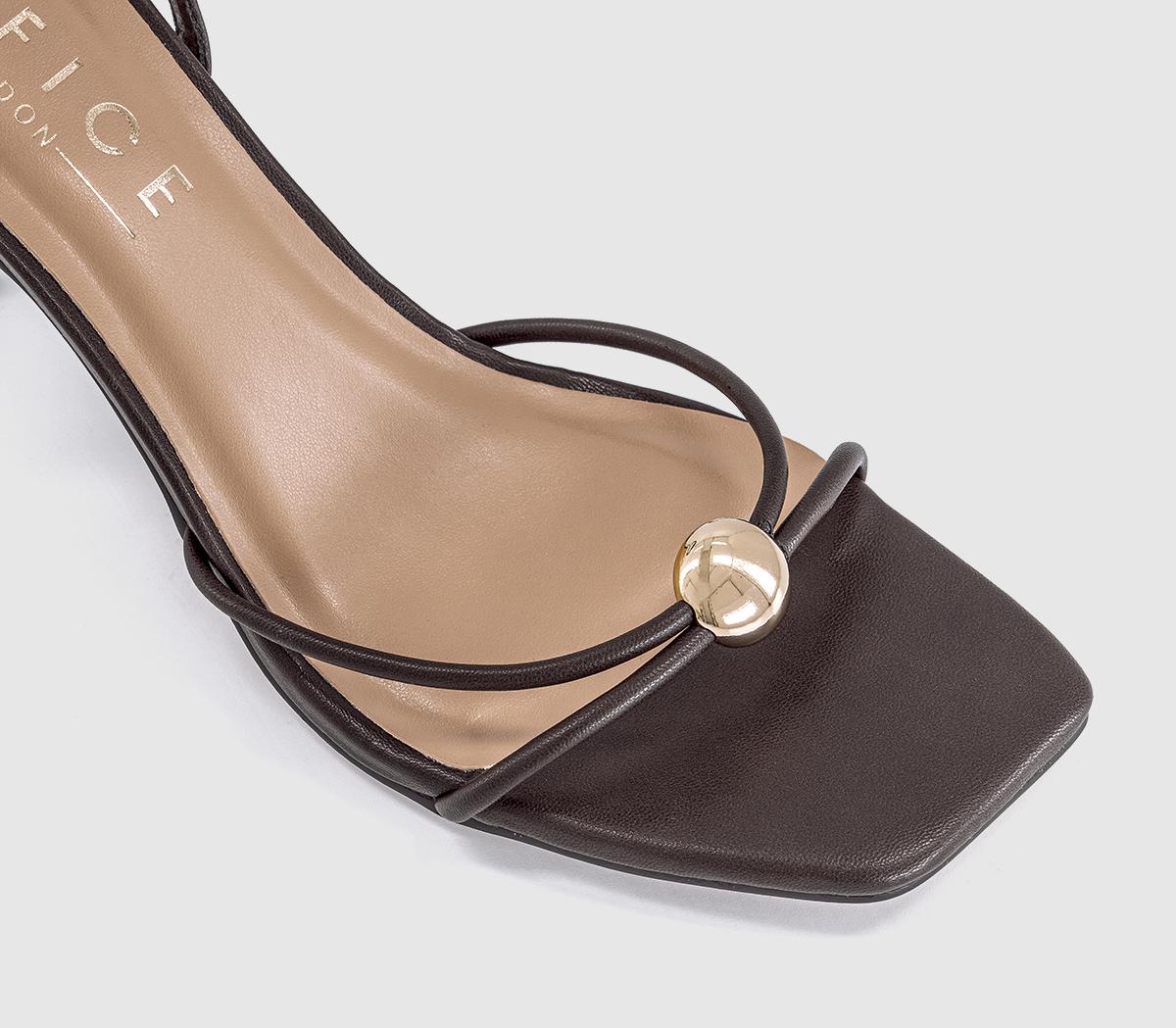 OFFICEHollywood Metal Trim Strappy Heeled SandalsBrown