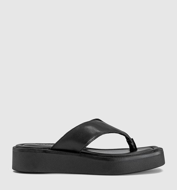 Vagabond Shoemakers Danya Toe Thong Platform Sandals Black