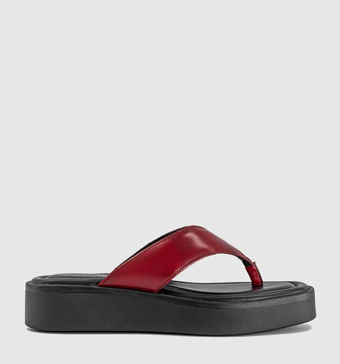 Vagabond Shoemakers Danya Toe Thong Platform Sandals Red