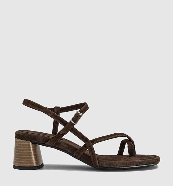 Vagabond Shoemakers Evie Strappy Heels Coffee Suede