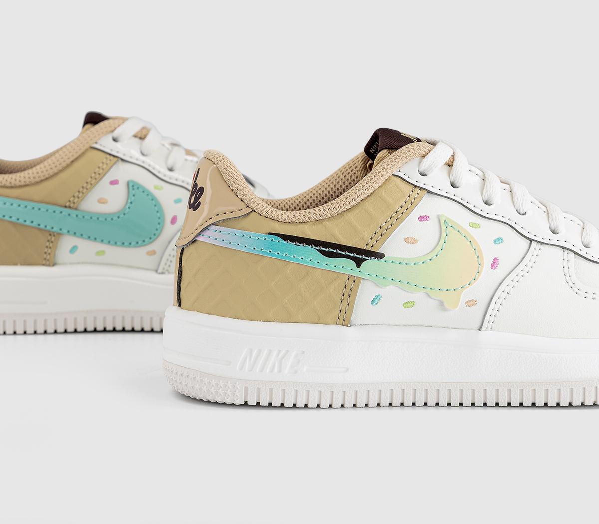 NikeAir Force 1 Youth TrainersSail Red Sesame Bleached