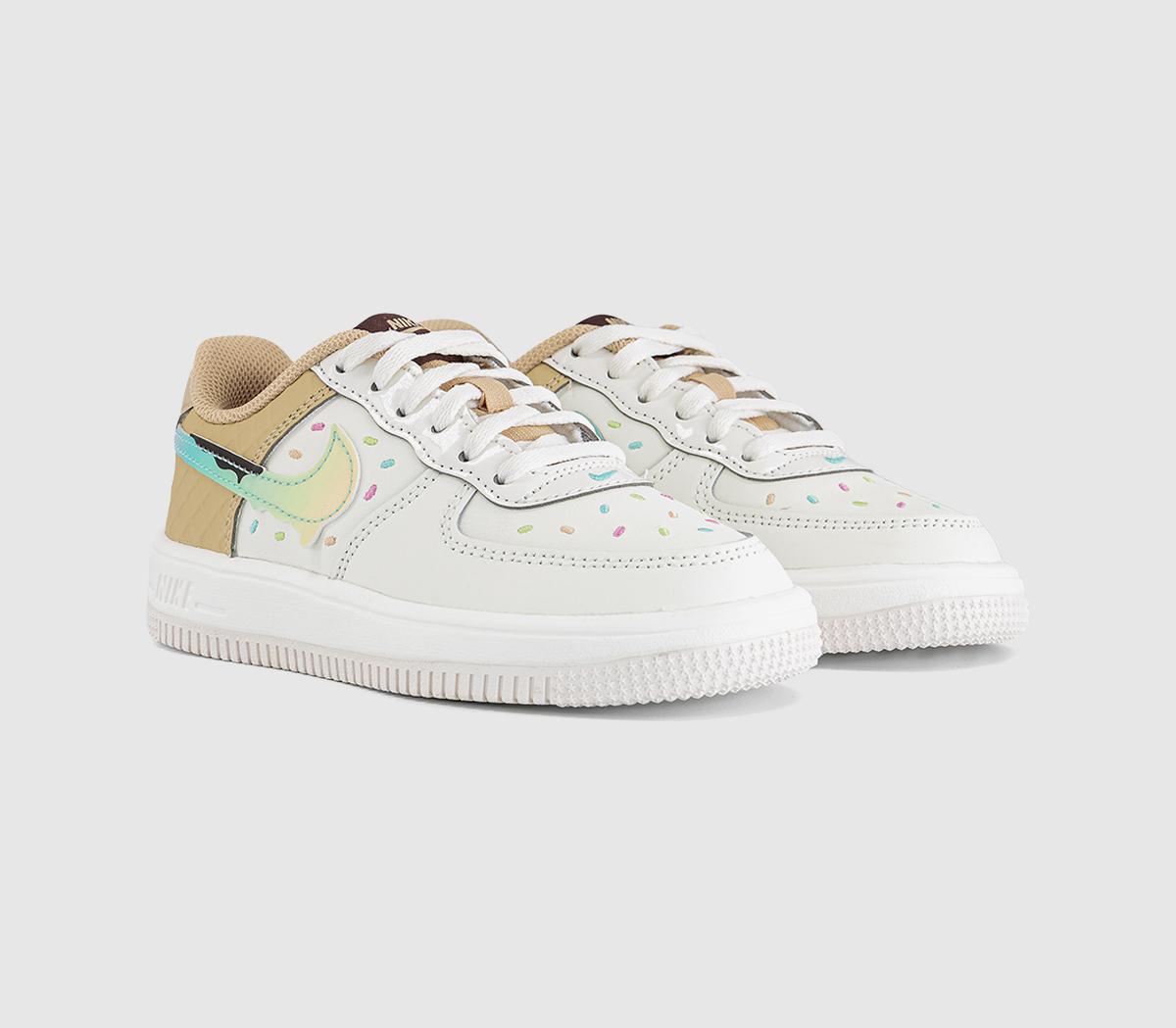 NikeAir Force 1 Youth TrainersSail Red Sesame Bleached