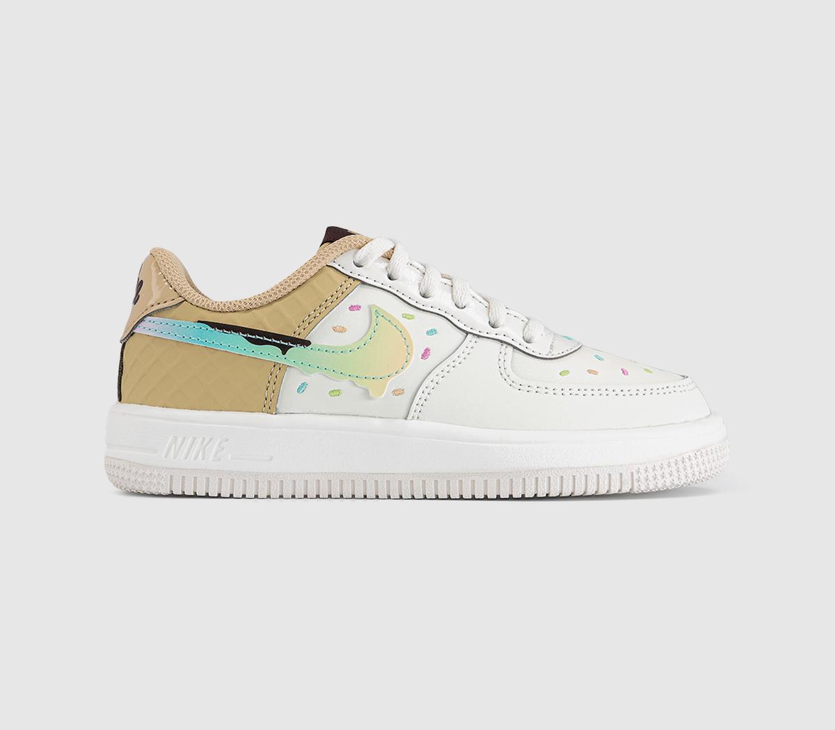 NikeAir Force 1 Youth TrainersSail Red Sesame Bleached