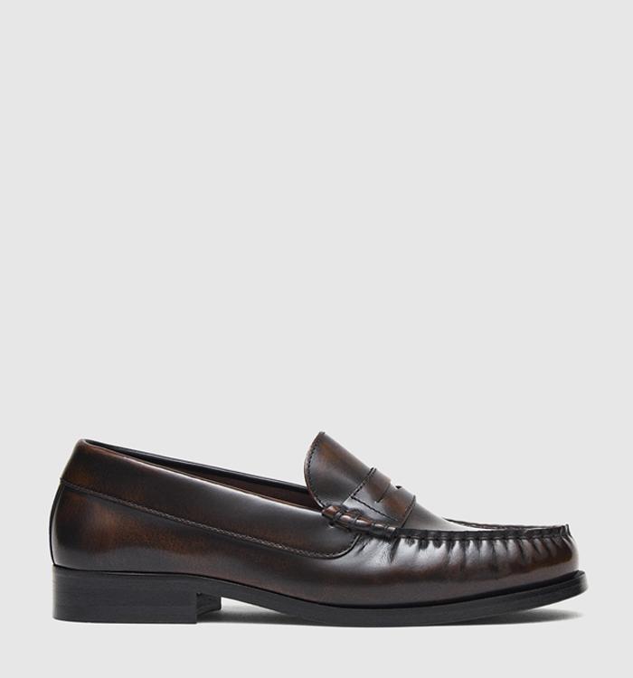 ALOHAS Rivet Loafers Brushed Coffee Brown