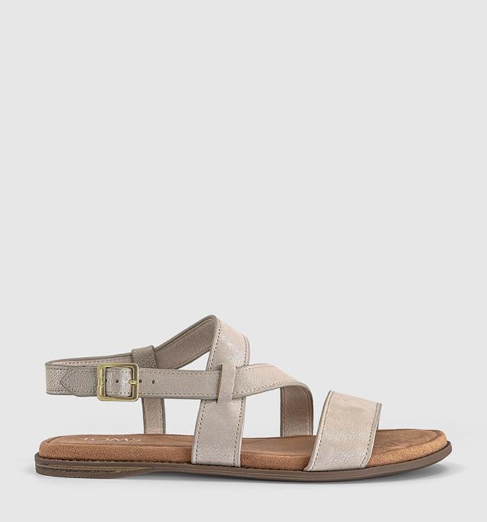 TOMS Mar Sandals Champagne Shimmer Suede