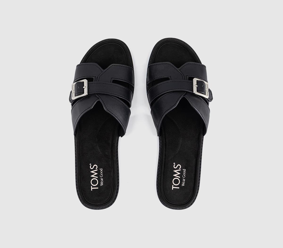TOMSSol SlidersBlack Leather