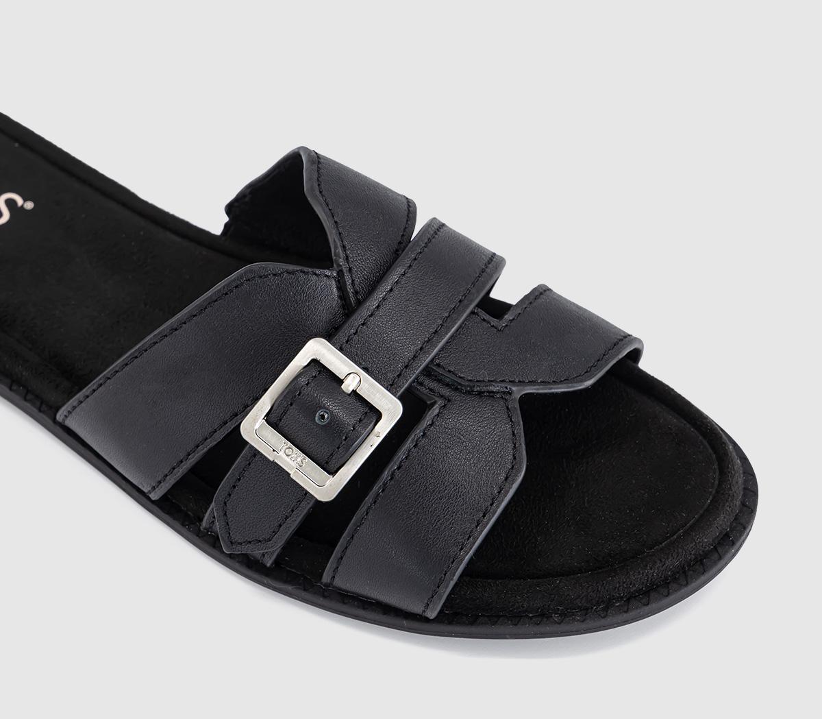 TOMSSol SlidersBlack Leather