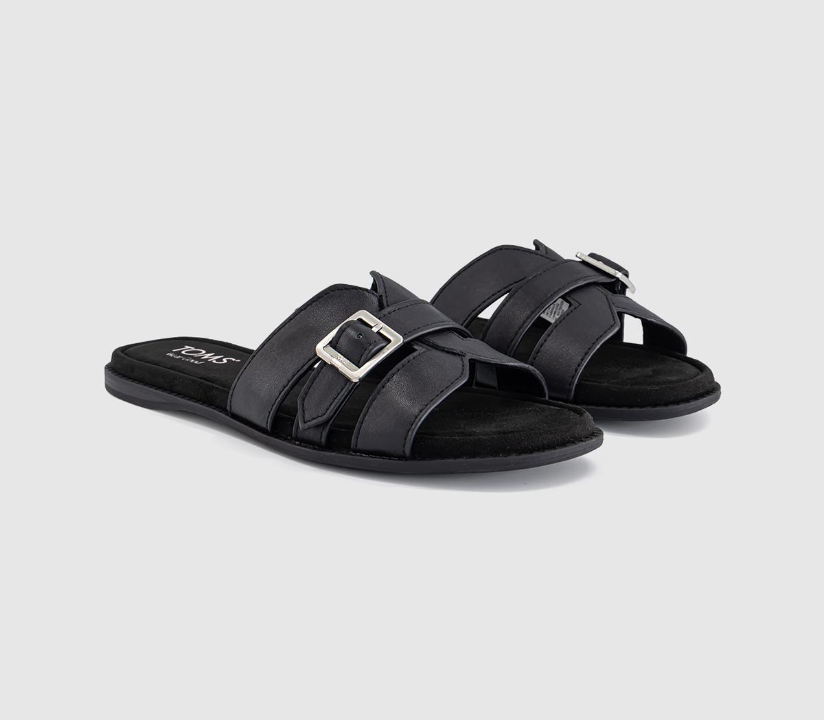 TOMSSol SlidersBlack Leather