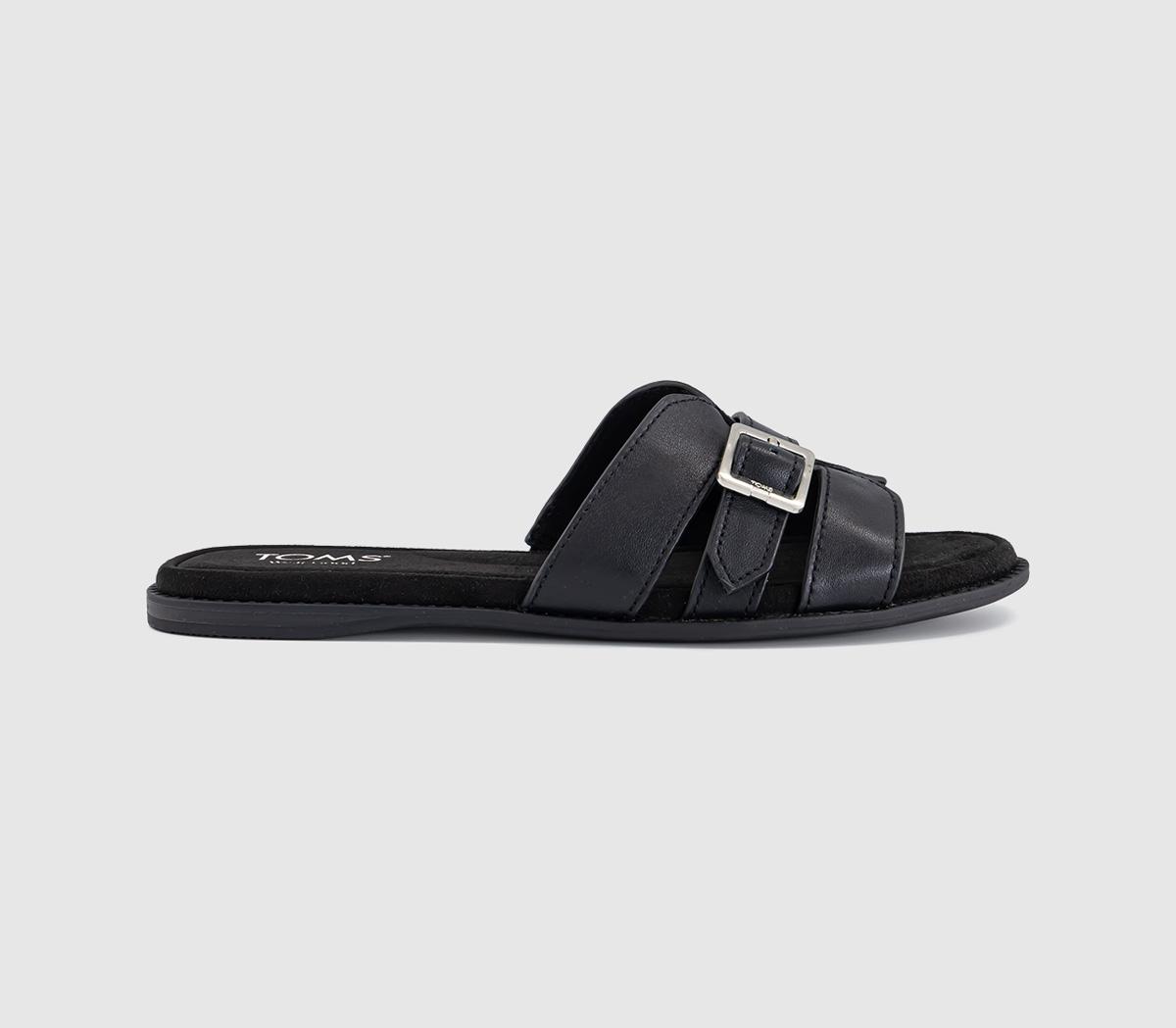TOMSSol SlidersBlack Leather