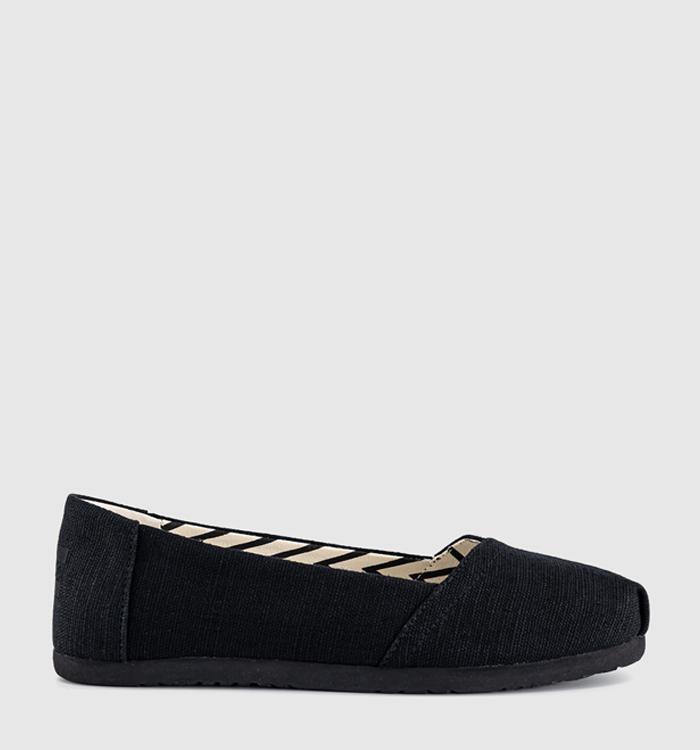 TOMS Alpargata Ballet Flats Black Black Heritage Canvas