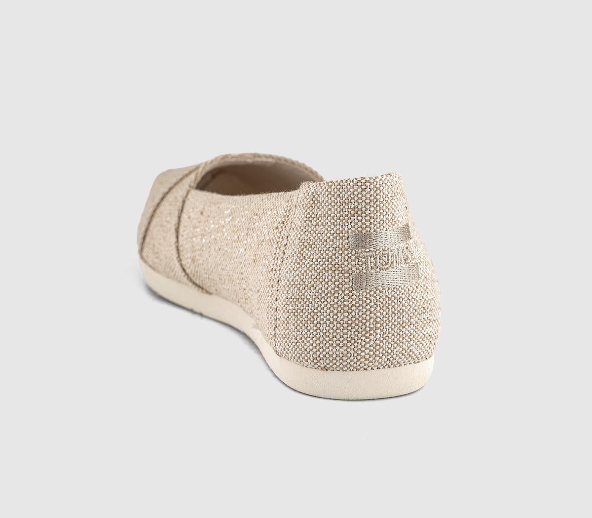 TOMSAlpargata Ballet FlatsChampagne Tonal Sparkle Woven