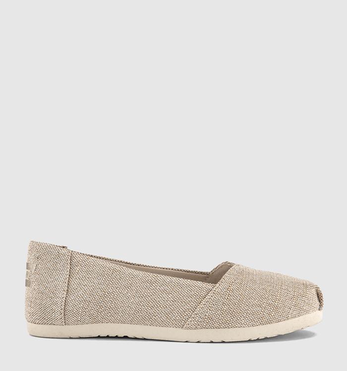 TOMS Alpargata Ballet Flats Champagne Tonal Sparkle Woven