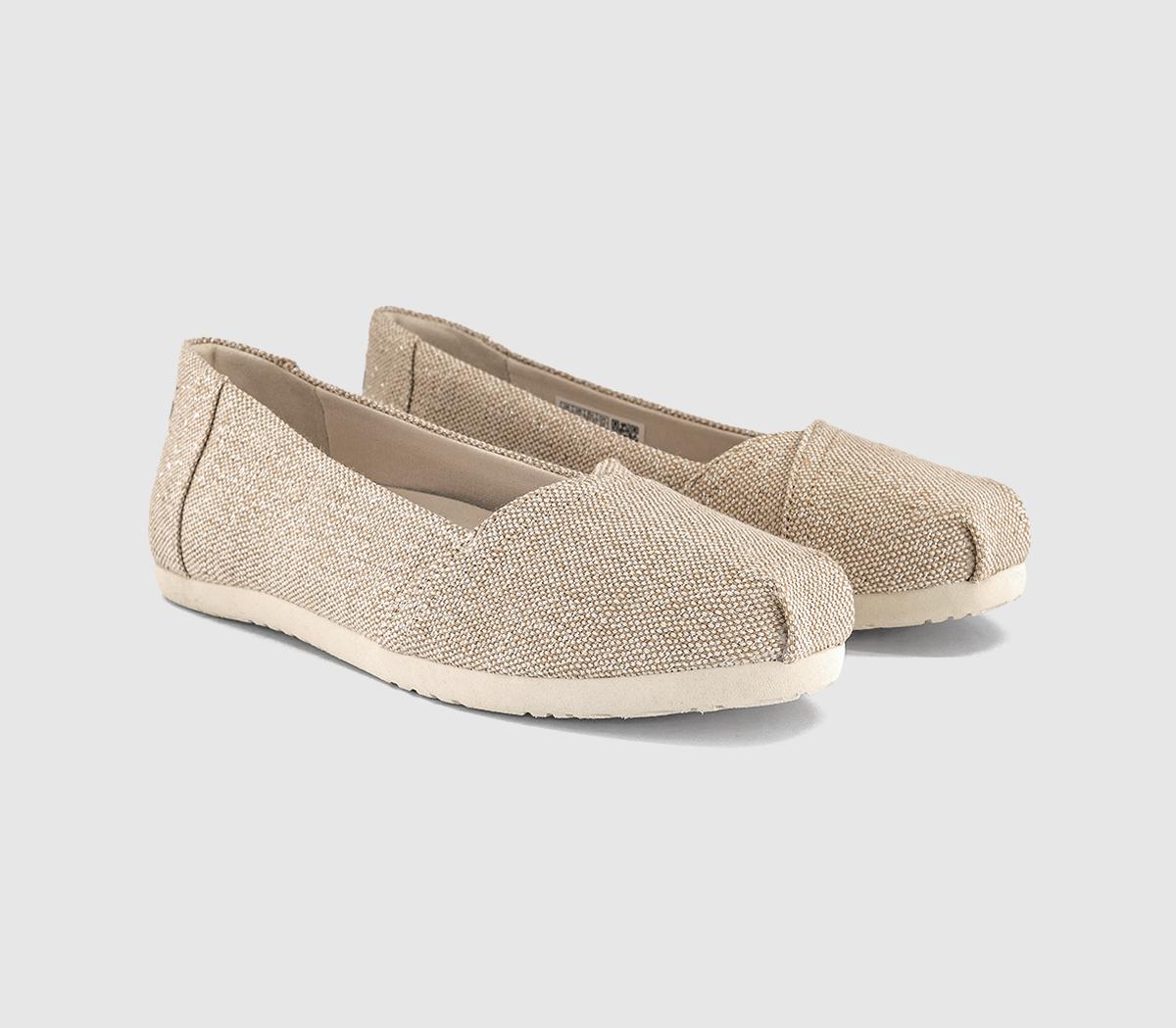 TOMSAlpargata Ballet FlatsChampagne Tonal Sparkle Woven
