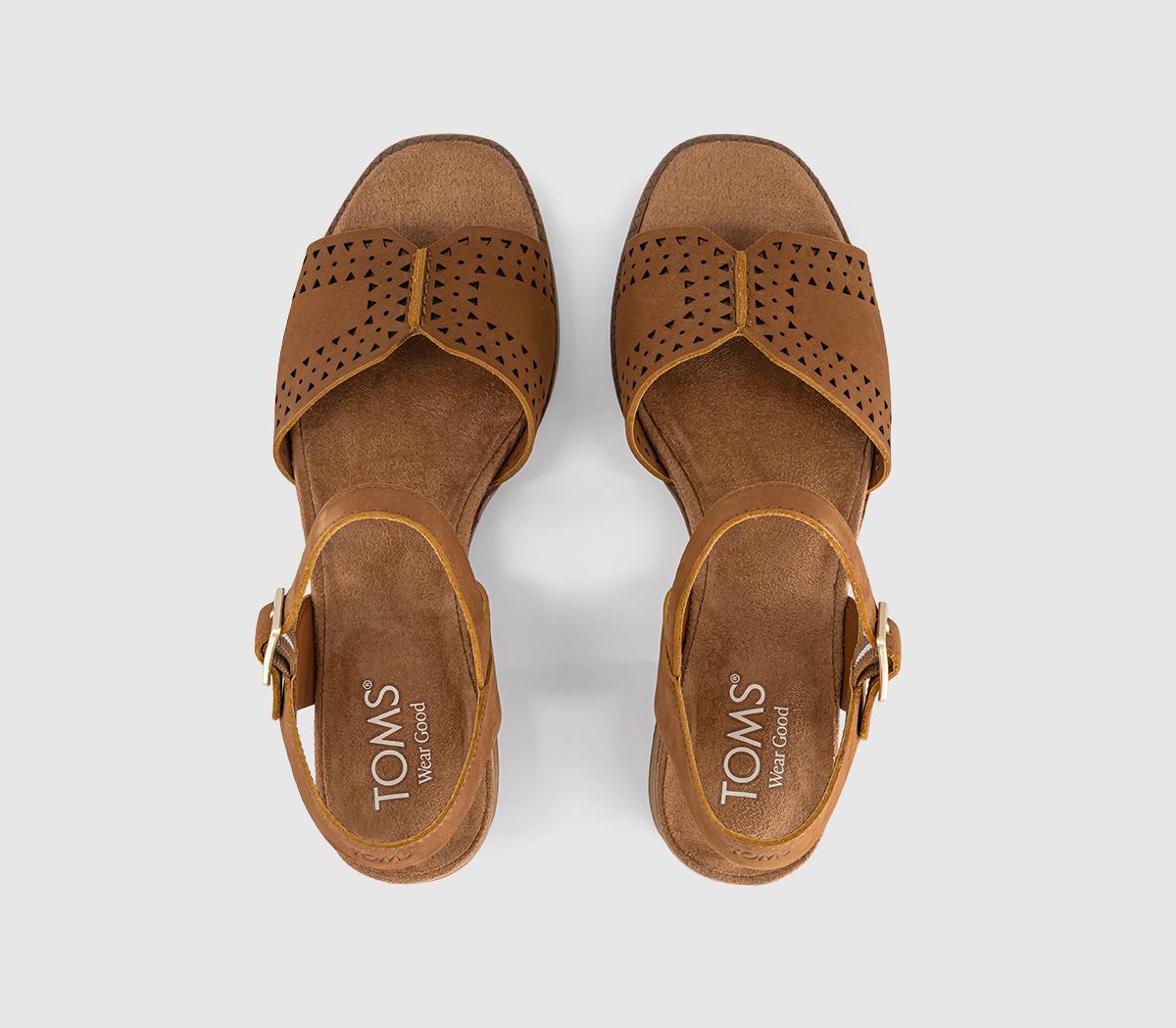 TOMSEloise Heeled SandalsBrown Sugar Nubuck Leather Perf