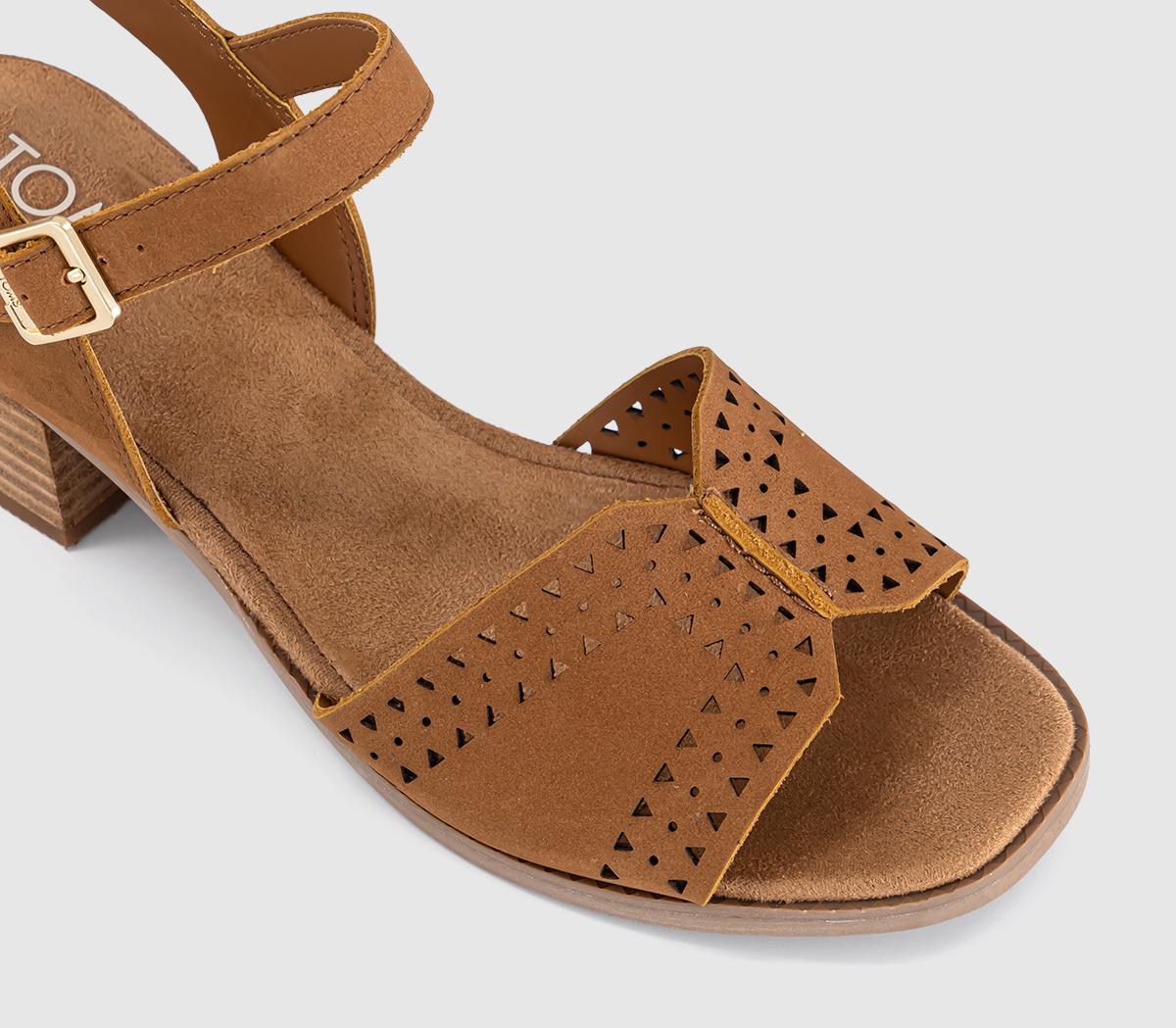 TOMSEloise Heeled SandalsBrown Sugar Nubuck Leather Perf