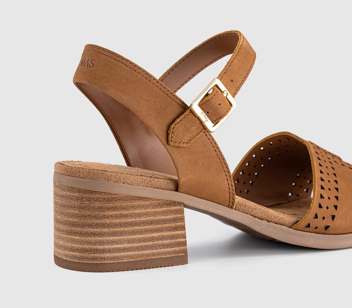 TOMSEloise Heeled SandalsBrown Sugar Nubuck Leather Perf