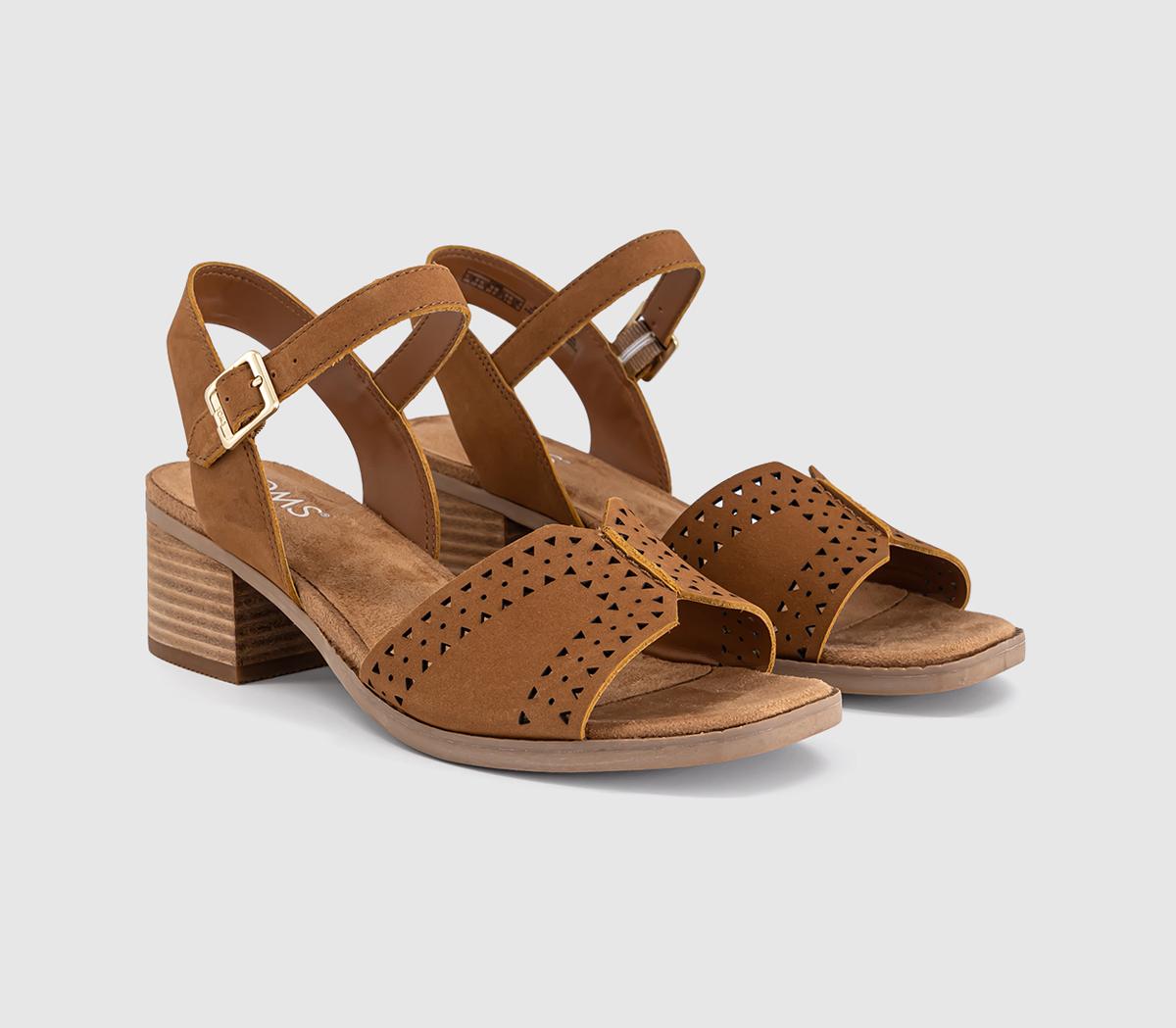 TOMSEloise Heeled SandalsBrown Sugar Nubuck Leather Perf