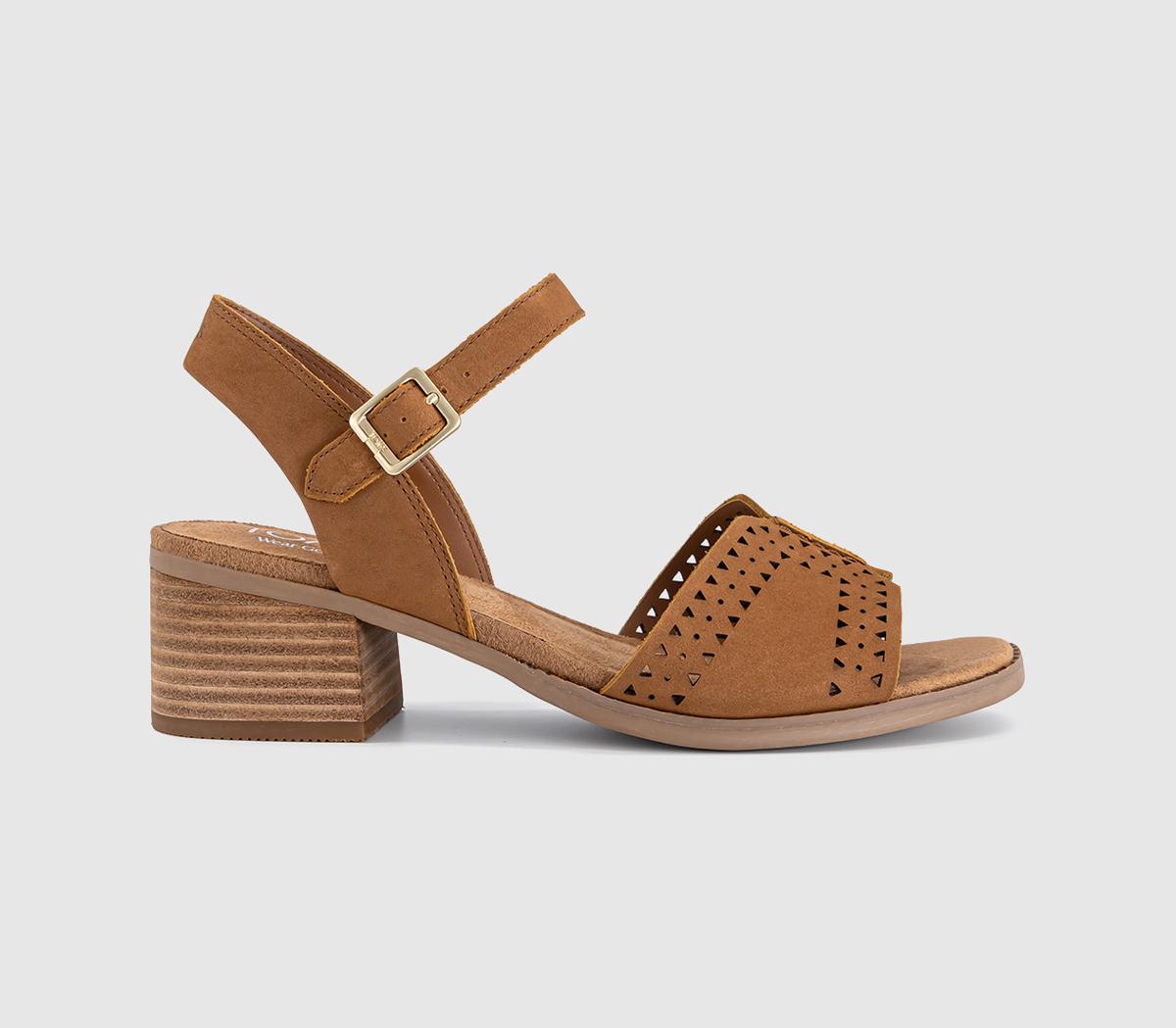 TOMSEloise Heeled SandalsBrown Sugar Nubuck Leather Perf