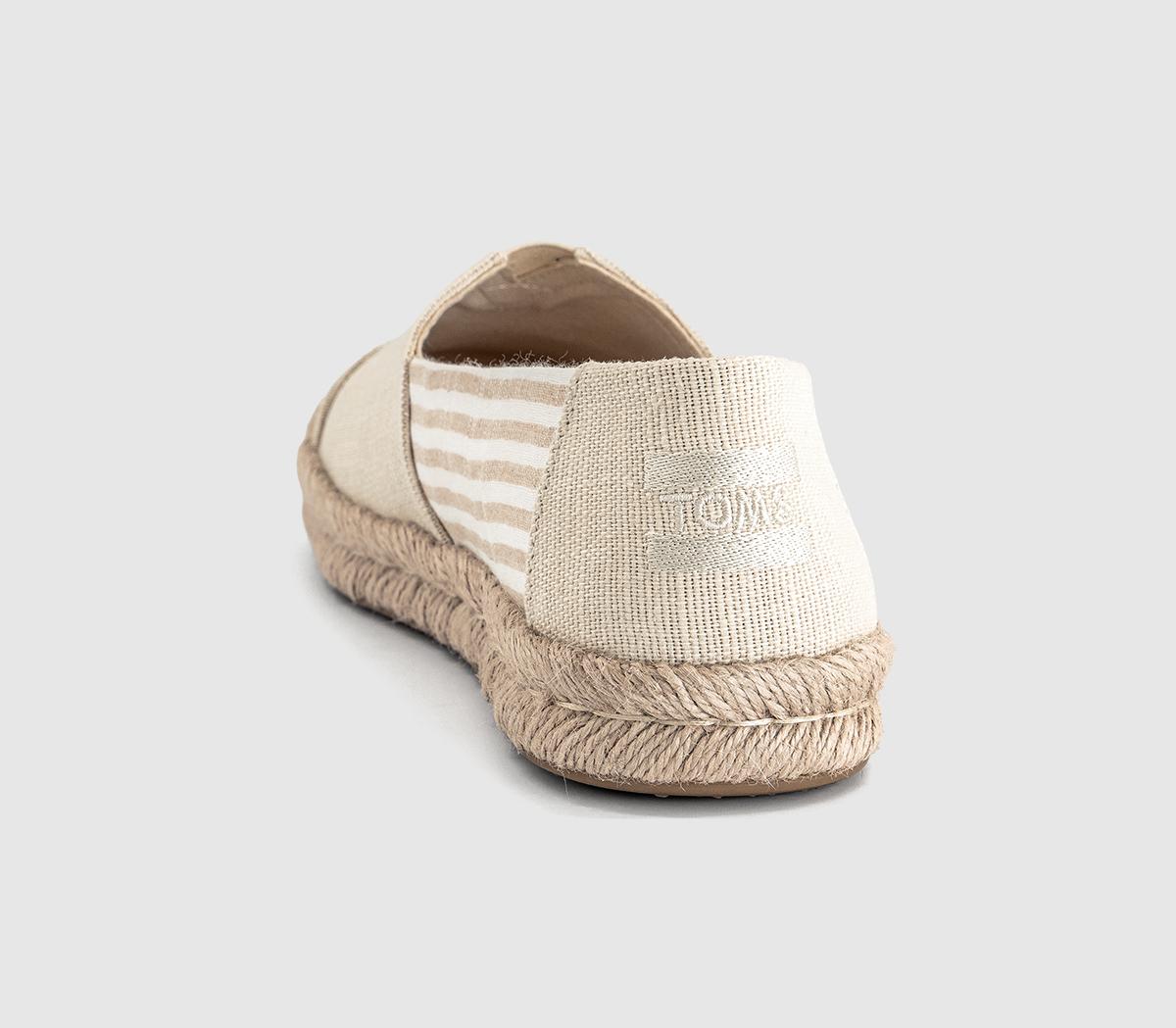 TOMSAlpargata Rope 2.0 Slip OnsBeige Heritage Canvas Woven Stripe