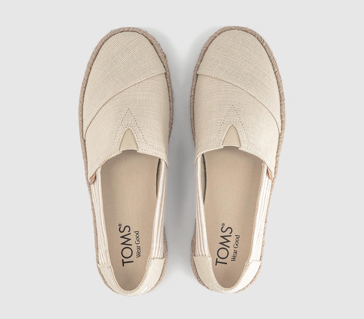 TOMSAlpargata Rope 2.0 Slip OnsBeige Heritage Canvas Woven Stripe