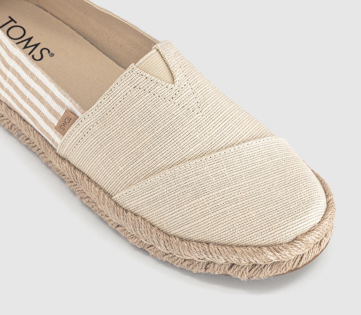 TOMSAlpargata Rope 2.0 Slip OnsBeige Heritage Canvas Woven Stripe