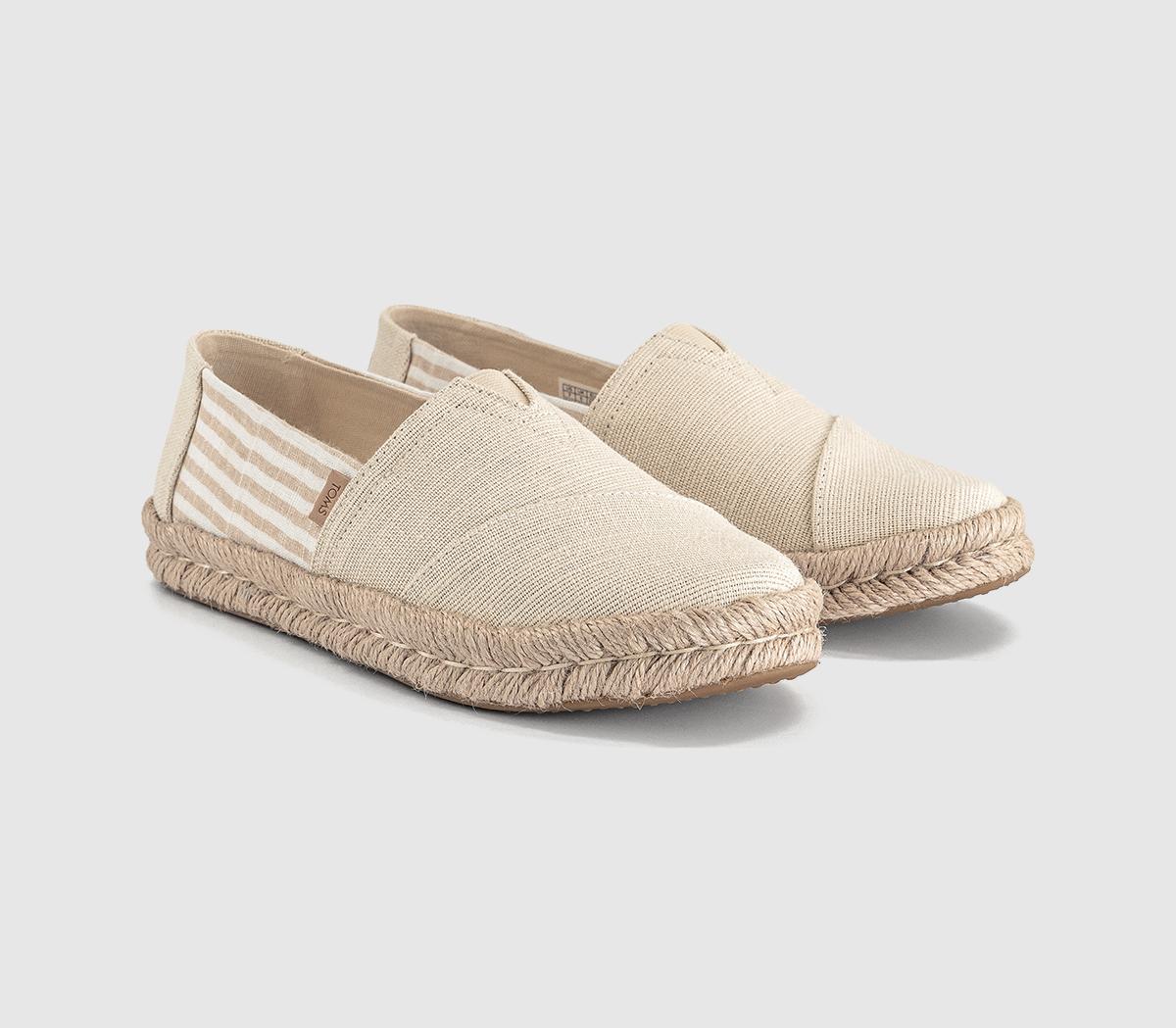 TOMSAlpargata Rope 2.0 Slip OnsBeige Heritage Canvas Woven Stripe