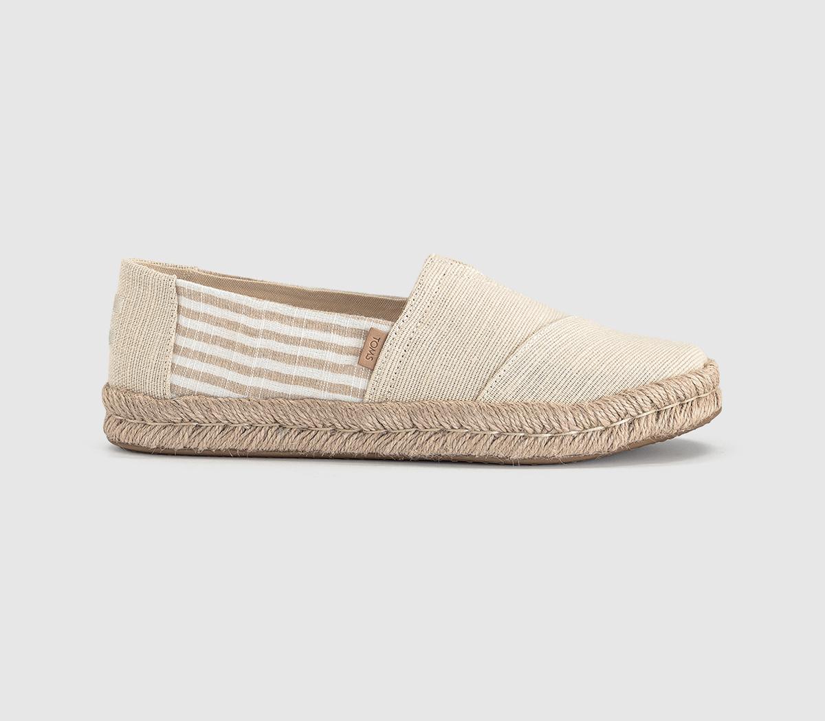 TOMSAlpargata Rope 2.0 Slip OnsBeige Heritage Canvas Woven Stripe