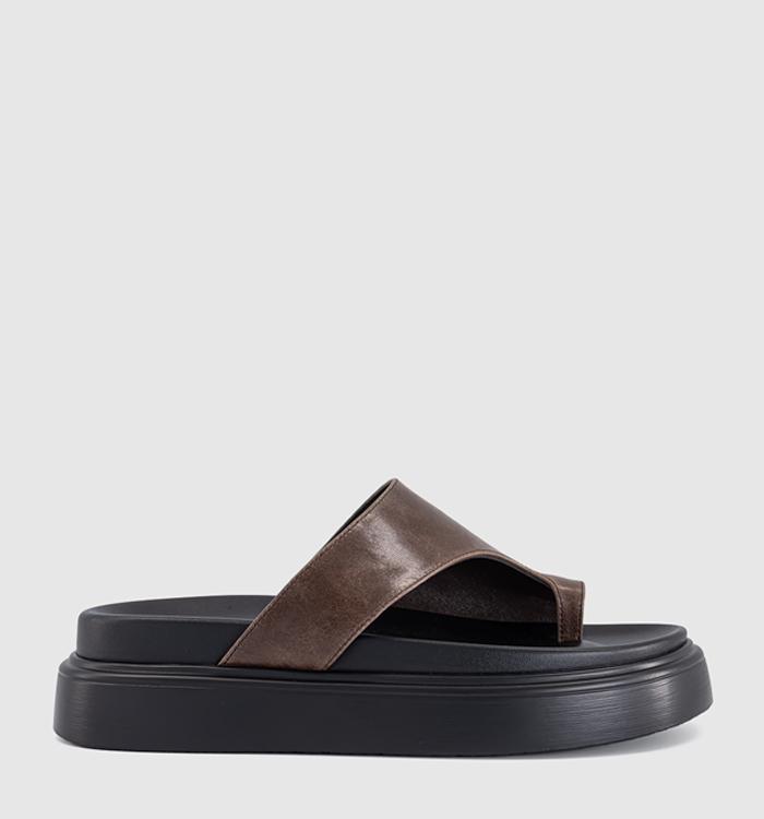 Tony Bianco Jazzy Toe Loop Sandals Chocolate Vintage