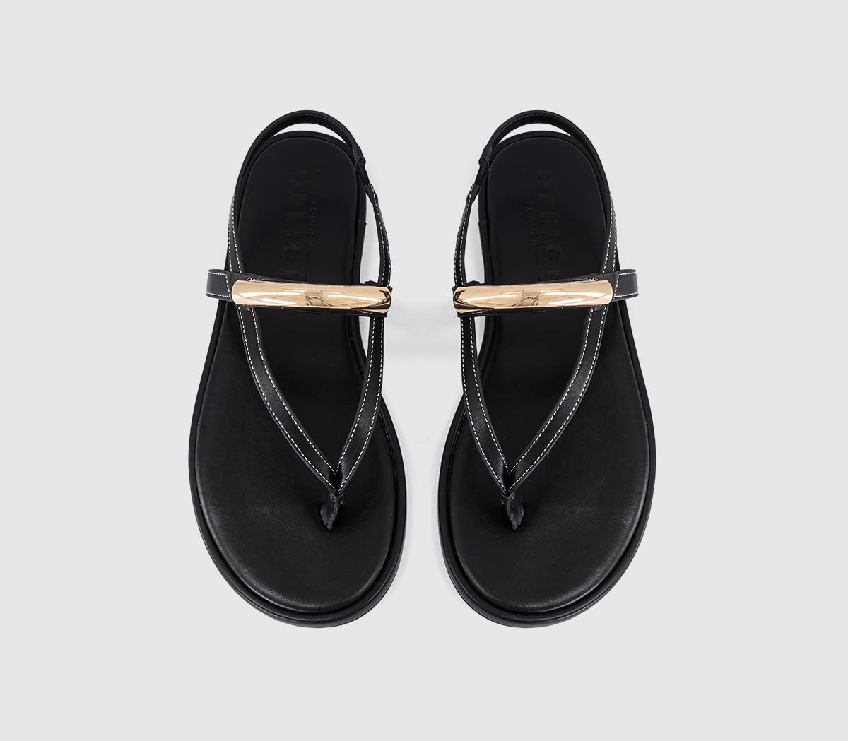 OFFICESaint Slingback Toepost SandalsBlack