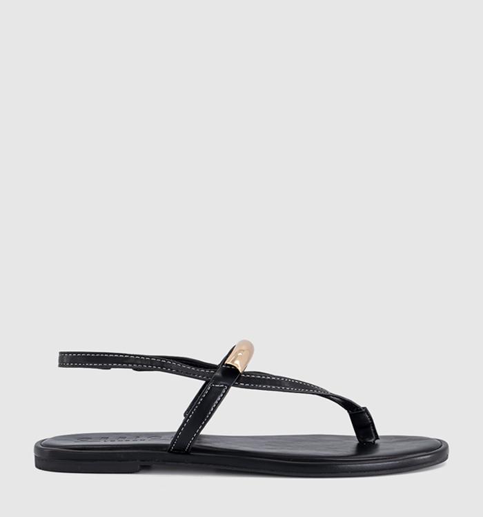 OFFICE Saint Slingback Toepost Sandals Black