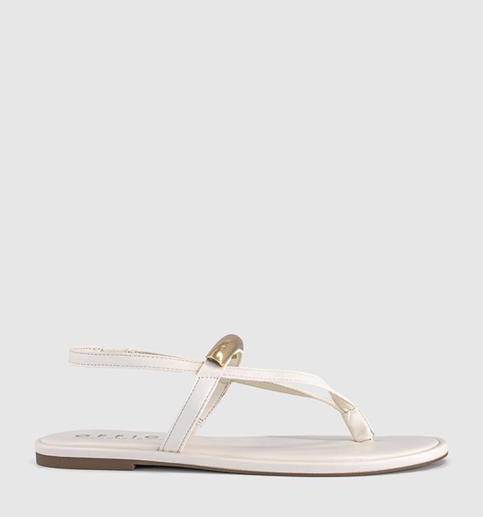 OFFICE Saint Slingback Toepost Sandals White