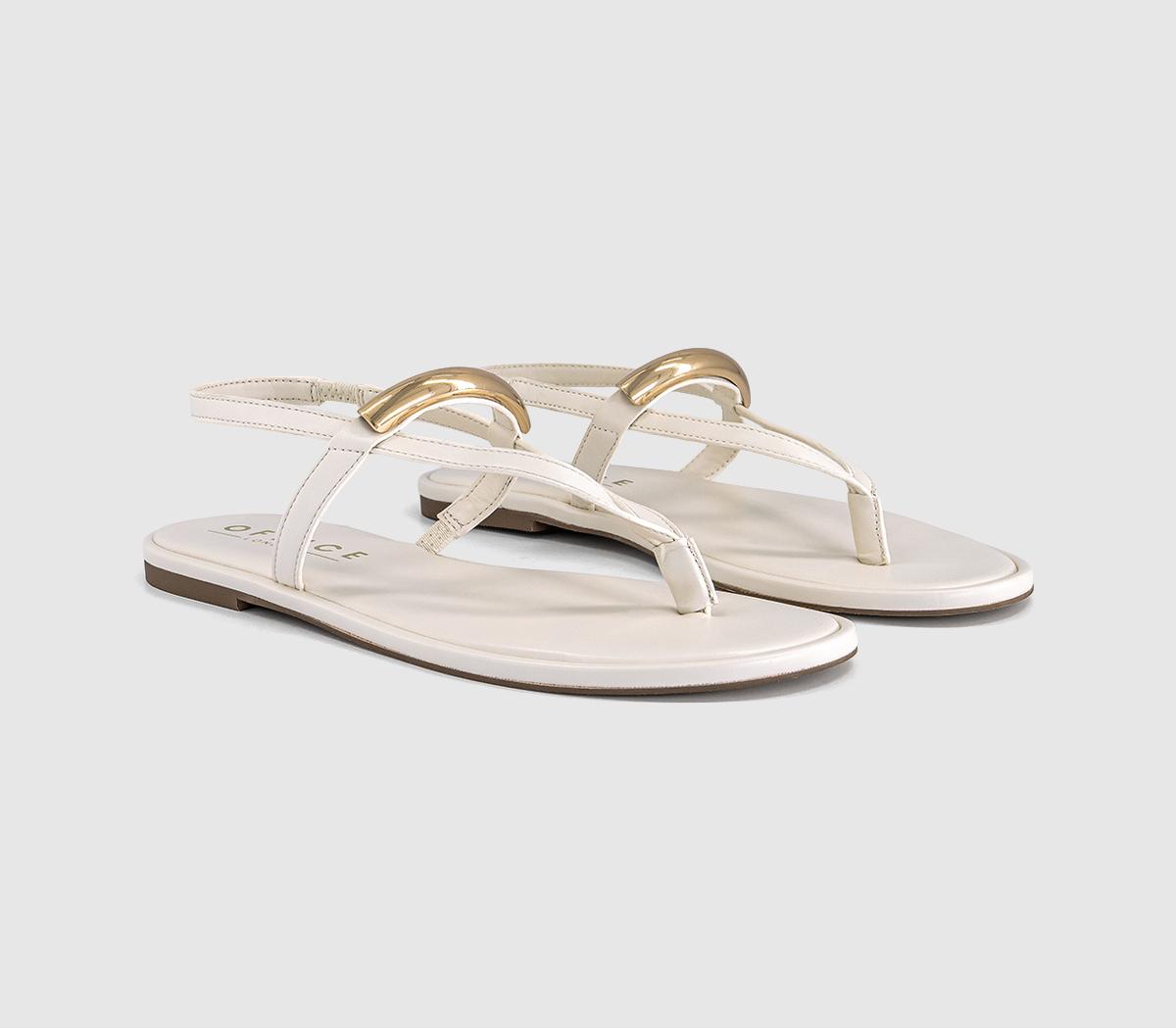 OFFICESaint Slingback Toepost SandalsWhite