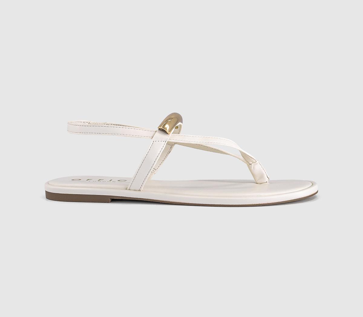 OFFICESaint Slingback Toepost SandalsWhite