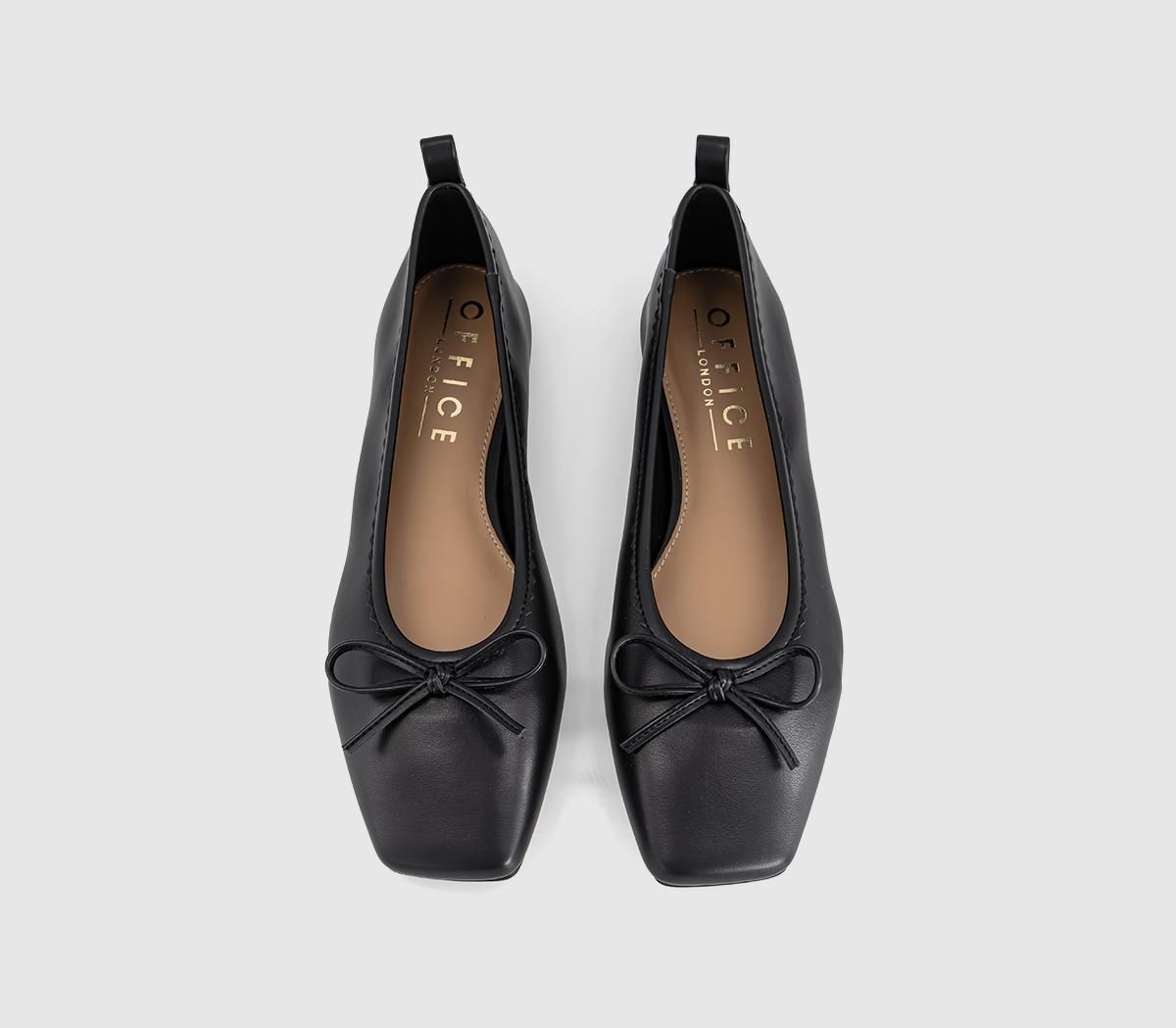 OFFICEFinti Square Toe Soft Ballet PumpsBlack